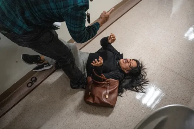 Eu filmei o oficial do gelo que empurrou uma mulher - ProPublica
