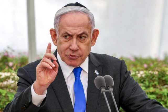 O primeiro -ministro israelense Benjamin Netanyahu emitis
