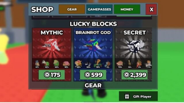 Todos os blocos de sorte em roubar uma correção: custo e conteúdo
