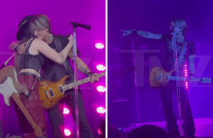 Keith Urban Points em Maggie Baugh no palco durante a mudança de letra ‘Love You’ Keith Urban Points em Maggie Baugh no palco durante a mudança de letra 'Love You'